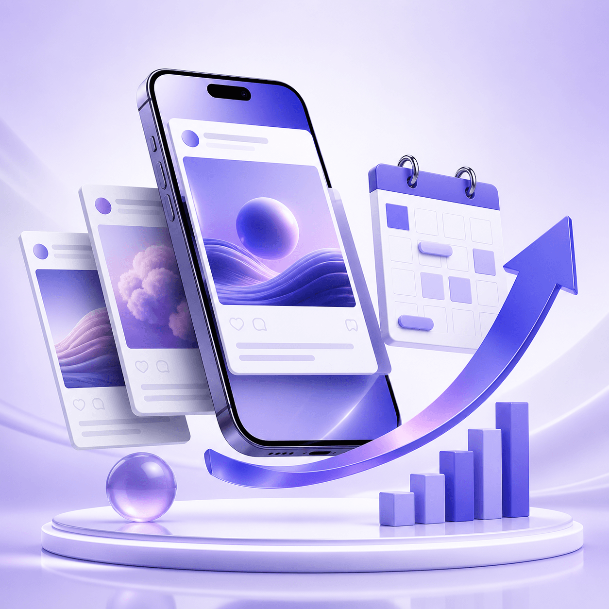 AI social content, calendar, and growth artwork generated for UpliftAI Social