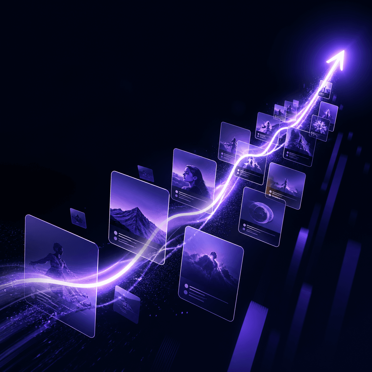 Always-on social content momentum artwork generated for UpliftAI Social